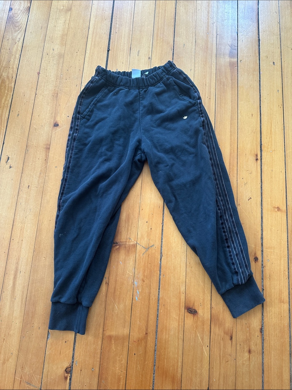 adidas Black Track Jogger Pants with Velvet Side Stripes